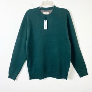 Taylor Stitch Dark Green Wool Blend Crewneck The Double Knit Sweater in Forest